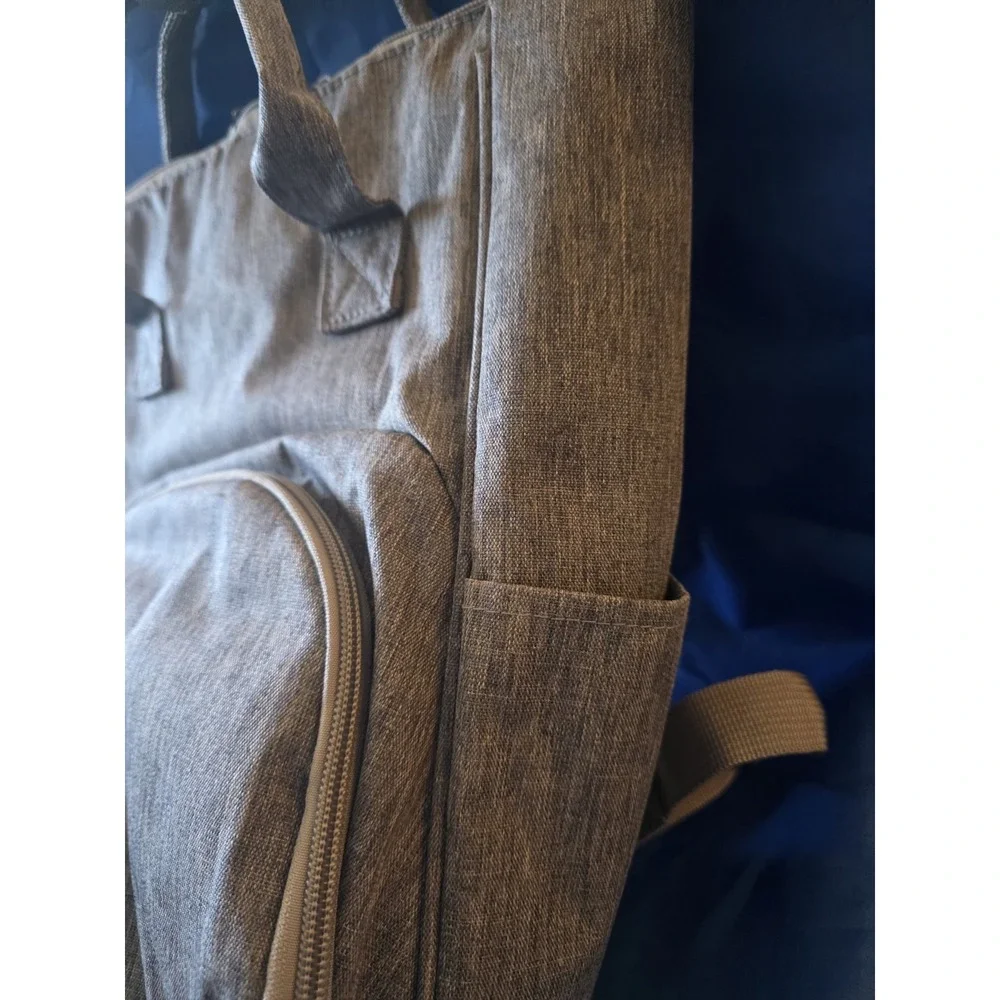 Gray Large Backpack Baby Diaper‎ Bag Nylon Insulated Adjustable Strap Backpack